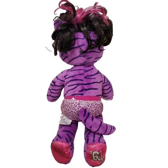 Build A Bear Honey Girls HG Teegan Plush Purple Tiger Cat Stuffed Animal 21" - Picture 2 of 6